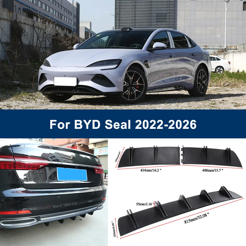 

2-Segment Shark Fin Rear Diffuser For BYD Seal 2022-2026 2023 2024 2025 Rear Bumper Lip Splitter Chassis Spoiler Tuning Parts