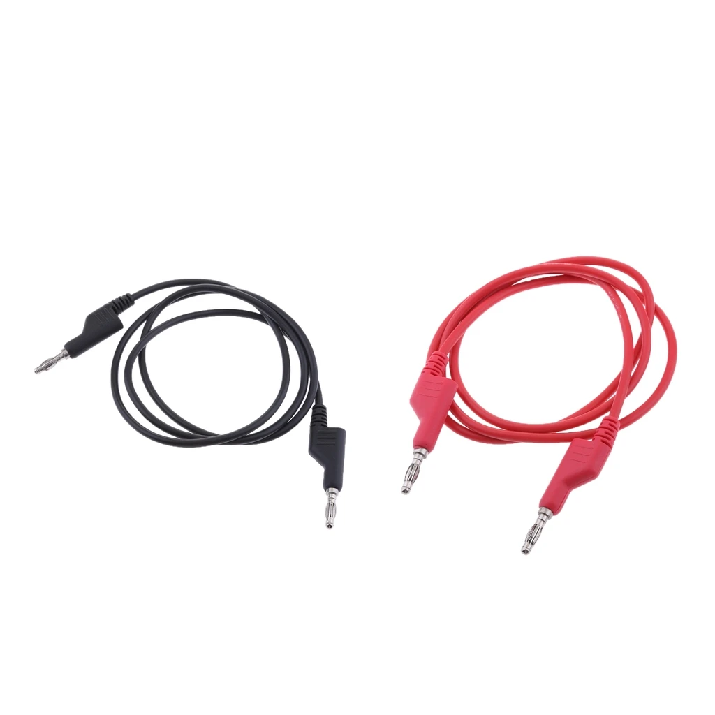 Stackable Banana Plug Silicone Test Cable 15A 1000V Wire for Electrical Lab and DIY Circuits