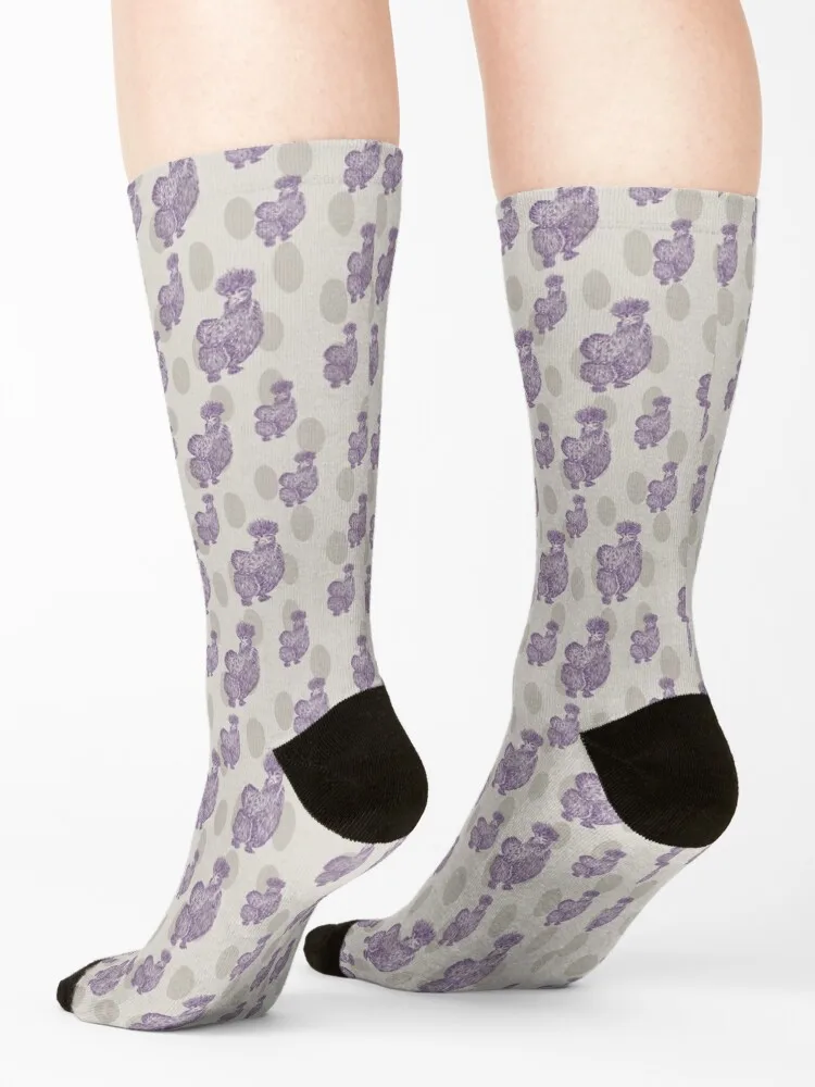 Chaussettes Poulet Violet Compression de course avec imprimé Chaussettes Femme Homme