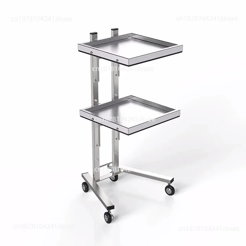 

Roestvrijstalen Hulpauto Met Wielen Schoonheidssalon Verven Trolley Kar Opvouwbare Auto Kapper Winkel Speciaal Net Rood Gereed