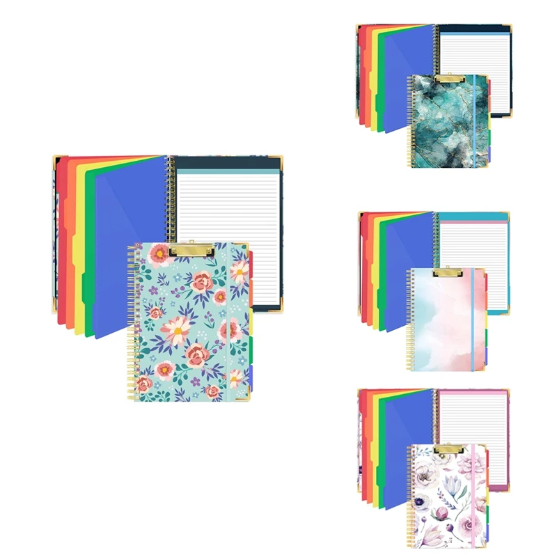 Nursing Clipboard With Refillable Lined Notepad For Size(11.5X8.5Inch), 5 Extra Colour Storage Dividers With 10 Pockets A