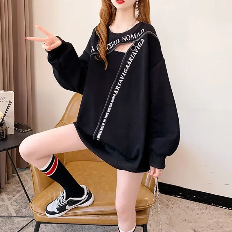 Autumn Women Pulovers Korean Fashion Designer Aesthetic Vintage Women\'s Sweatshirt Streetwear Coquette Star Clothes Full Zip Up