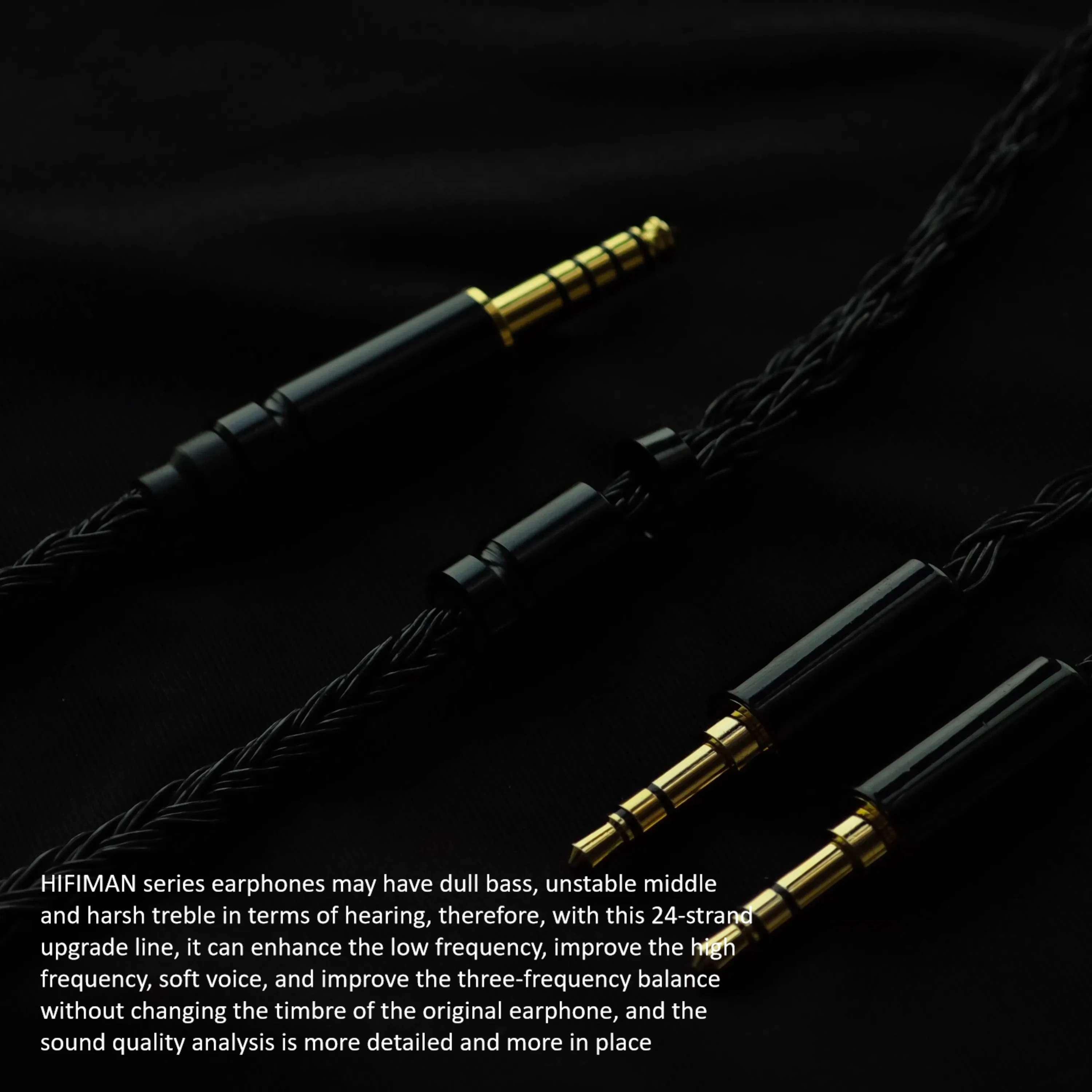 Compatible with HIFIMAN HD400se, Edition XS, Arya, Ananda Headphone 24 core Upgrade Cable, 4.4mm Balanced 3.5mm with mic