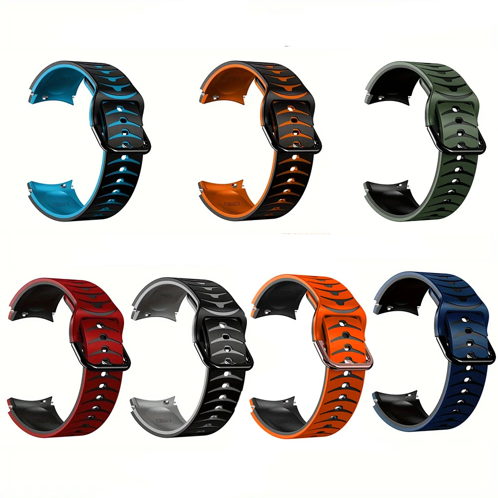 삼성 갤럭시 워치 7/6/5/4 44mm 40mm 5 Pro 45mm용 20mm 실리콘 시계 스트랩, 간격 없는 워치 6 클래식 47 43mm 브레이슬릿