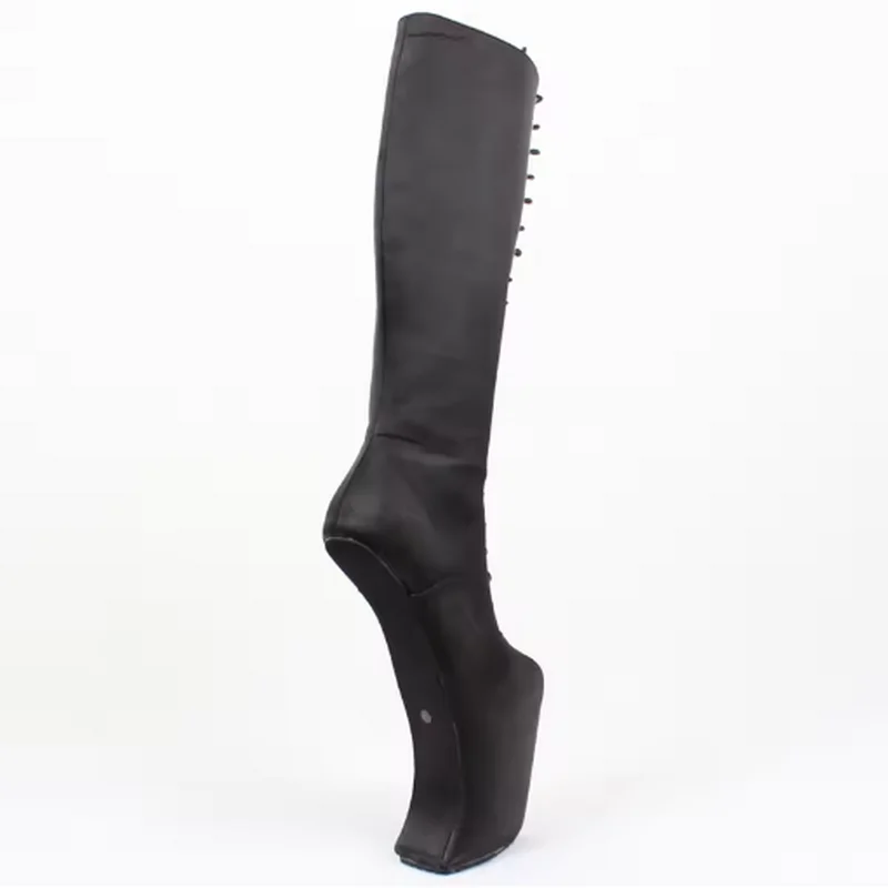 FHC 20CM Horse Ponying Stallion Hoof Heel,Women Knee High Boots,Men Fetish Bed Cosplay Shoes.Platforms Long Botas Custom Colors