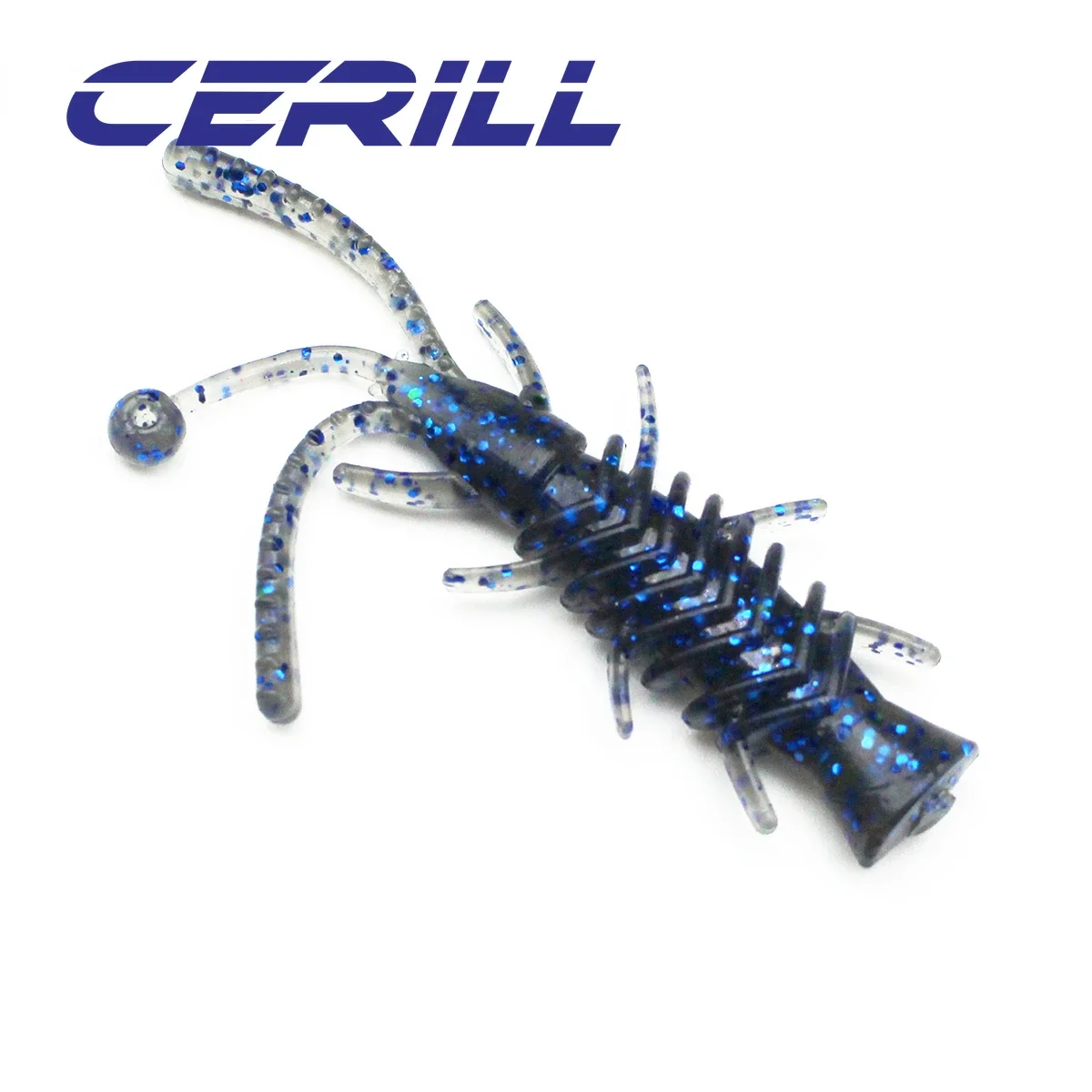 Cerill 10pcs/bag 65mm 2g Lifelike Shiner Twin Tail Fishing Lure Artificial Insect Bait Shrimp Worm Bass Carp Jigging Wobbler