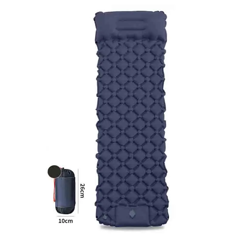 휴대용 야외 인플레이터블 캠핑 슬리핑 패드 자동 발작동 펌프 TPU 스트랩 베개 편안한 매트리스