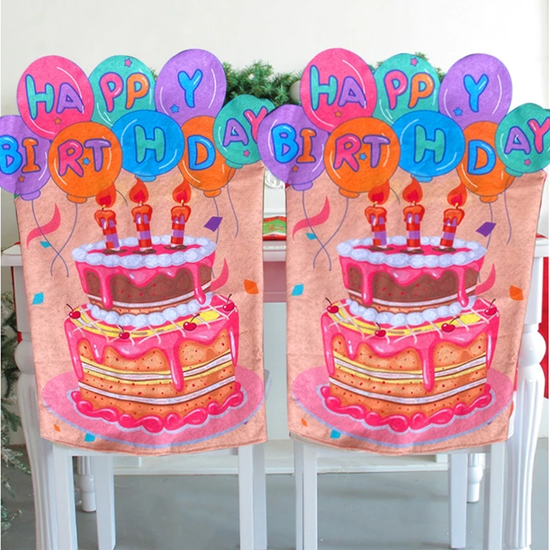 Kids Birthday Chair Cover Colorful Birthday Seat for Classroom Cupcake Chair Cover Birthday Decorations for Home Party