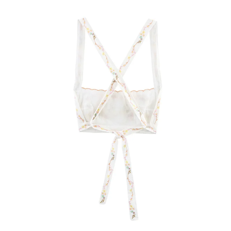 Withered 2026 Spring New European And American Style Women's Fashion Sexy Spicy Girl Flower Embroidered Short Top
