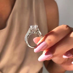 2024 New Luxury Silver Color Designer Engagement Marriage Ring for Women Tarnish Free Fine Jewelry Free Shipping Items R6037