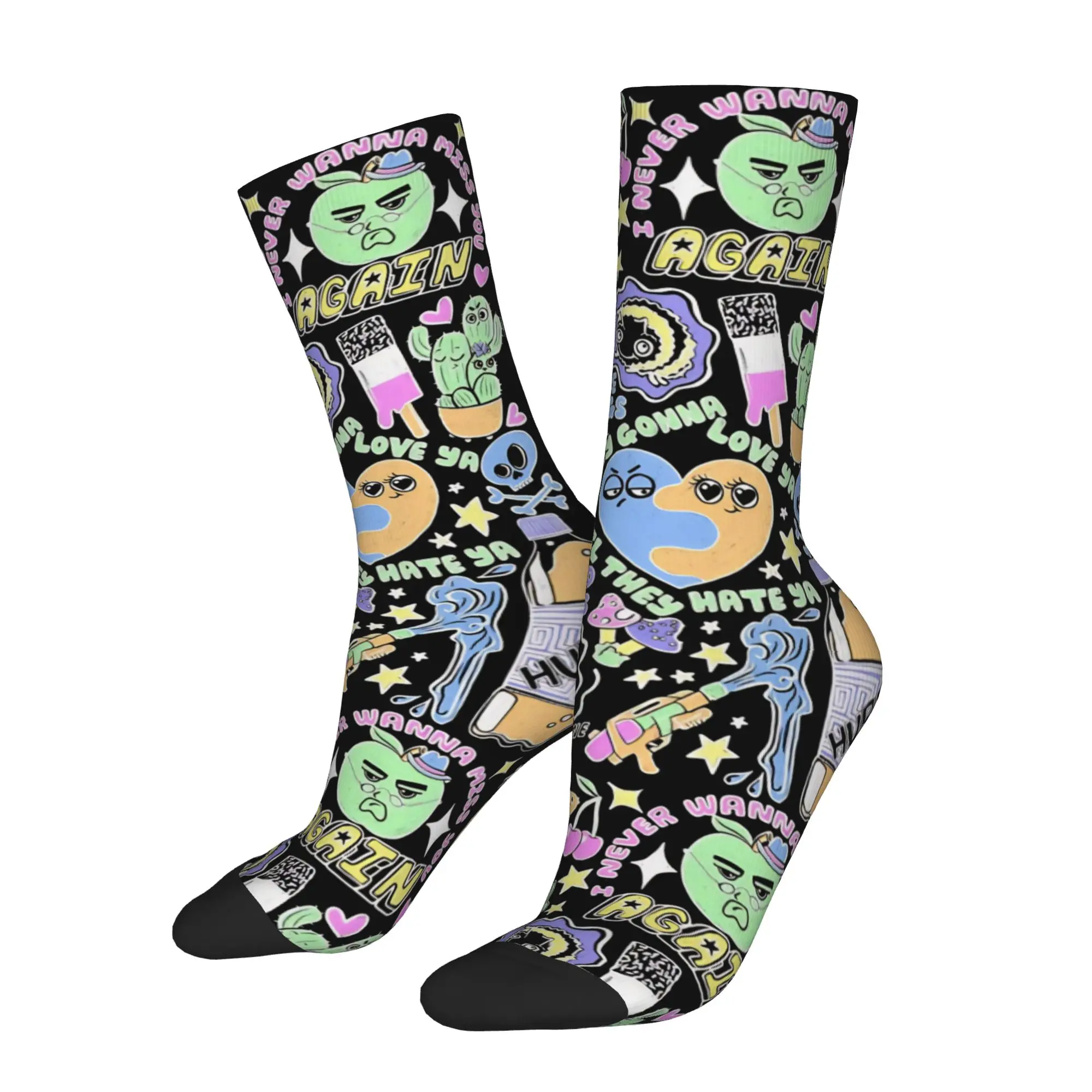 Happy Funny Male Men Socks Harajuku Oliver Tree American Rapper Sock Polyester  Skateboard Women's Sock Spring Summer Winter
