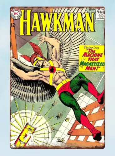 vintage repro comic superheroes Hawkman metal tin sign cool art prints