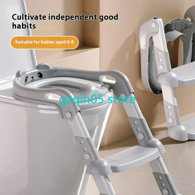 H055 banco higiênico para bebê com altura ajustável, com degraus largos e antiderrapantes, design dobrável, treinador penico