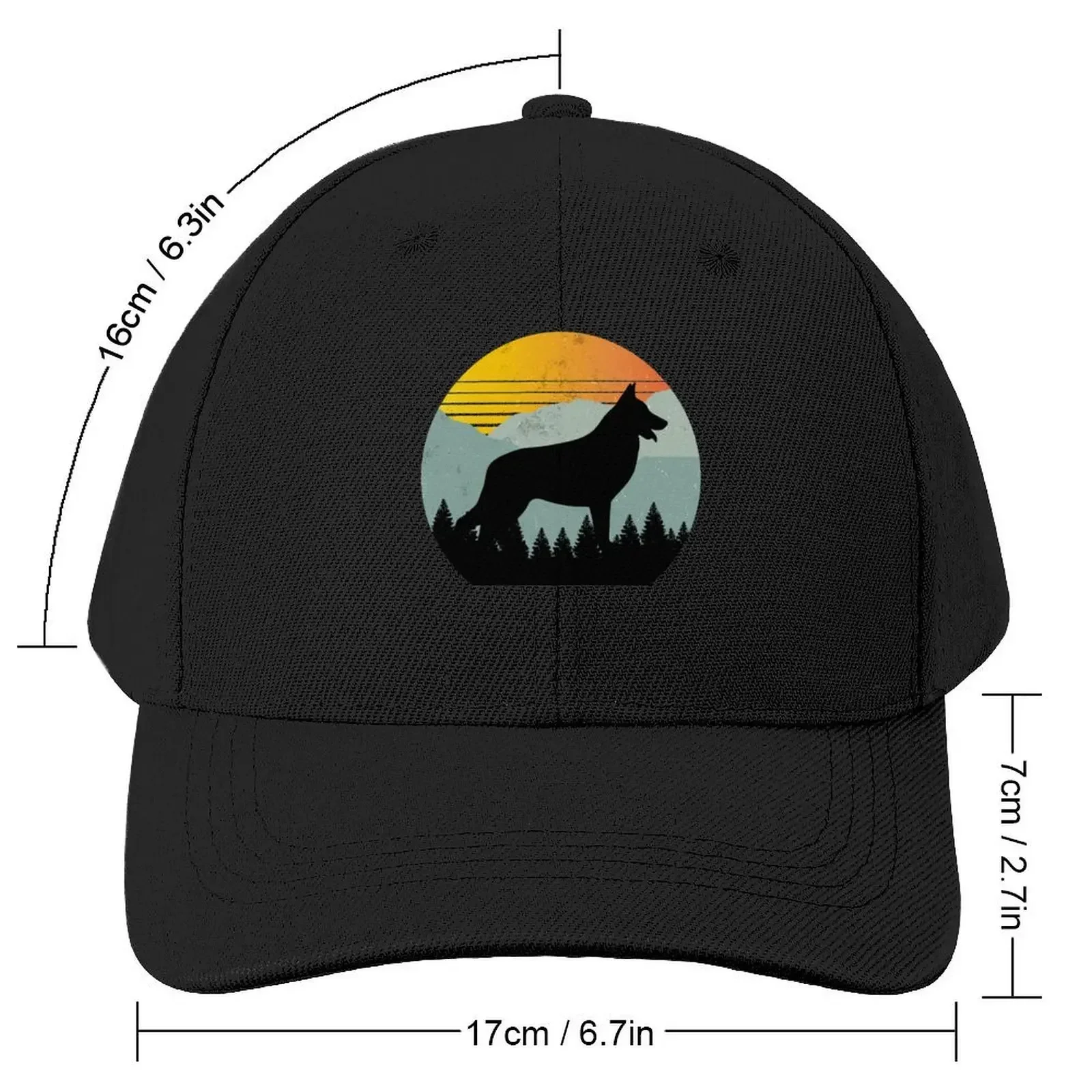 Vintage Retro Sun German Shepherd Dog GiftCap Baseball Cap fashionable Beach Outing Fashion Beach Women Beach Fashion Men's