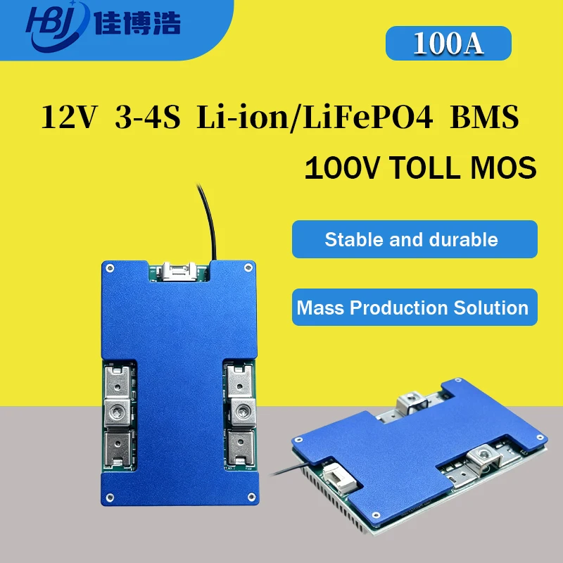 4S 12V LiFePO4 BMS 80A 100A Passive Balance Dual Temp Control Seriesable For Lead Acid To Lithium Retrofit Solar DIY NO BATTERY
