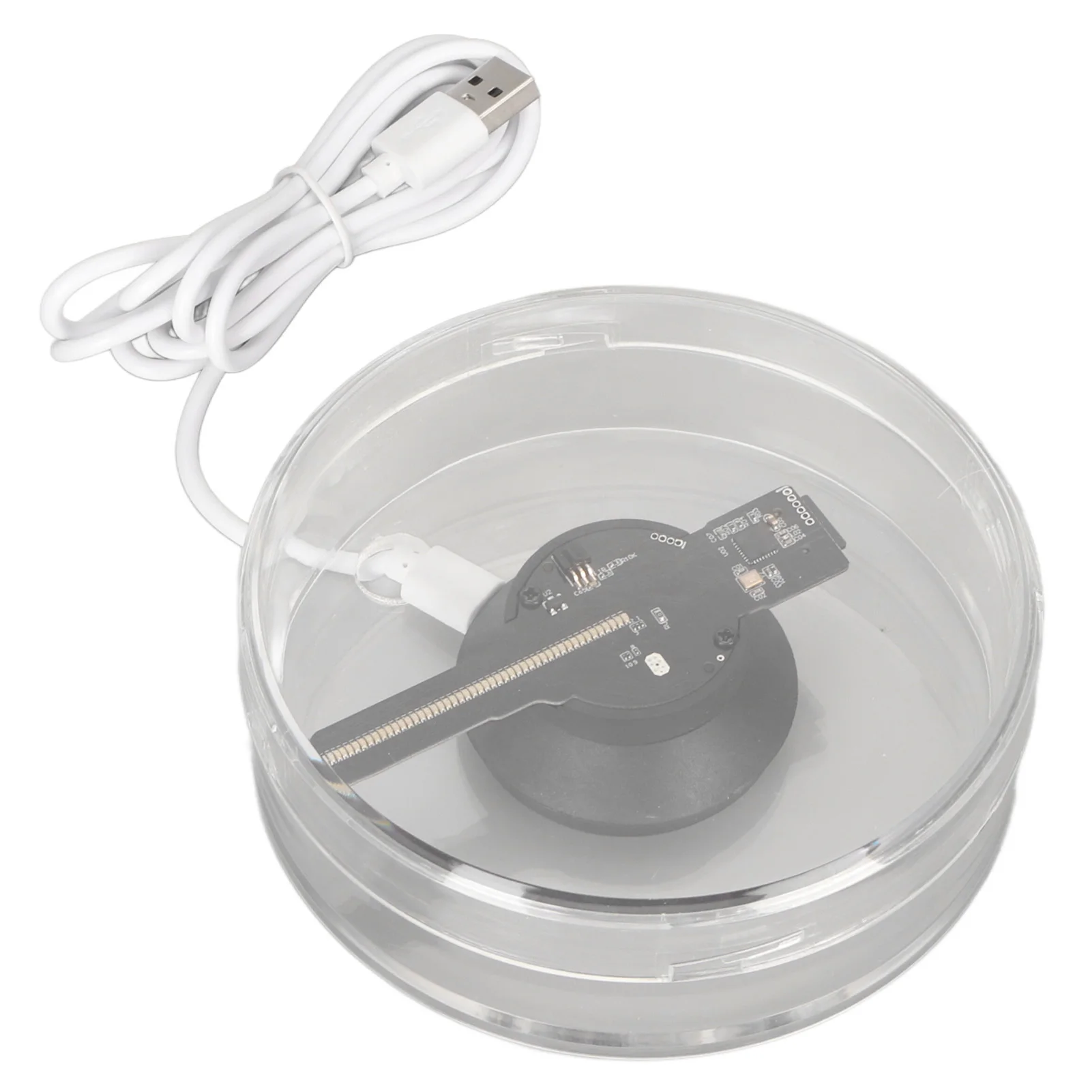 شاشة عرض إعلانية ثلاثية الأبعاد مع بطاقة ذاكرة لمروحة ثلاثية الأبعاد 48 مصباح LED، تطبيق WiFi للتحكم عن بعد مدمج في مكبر الصوت #1