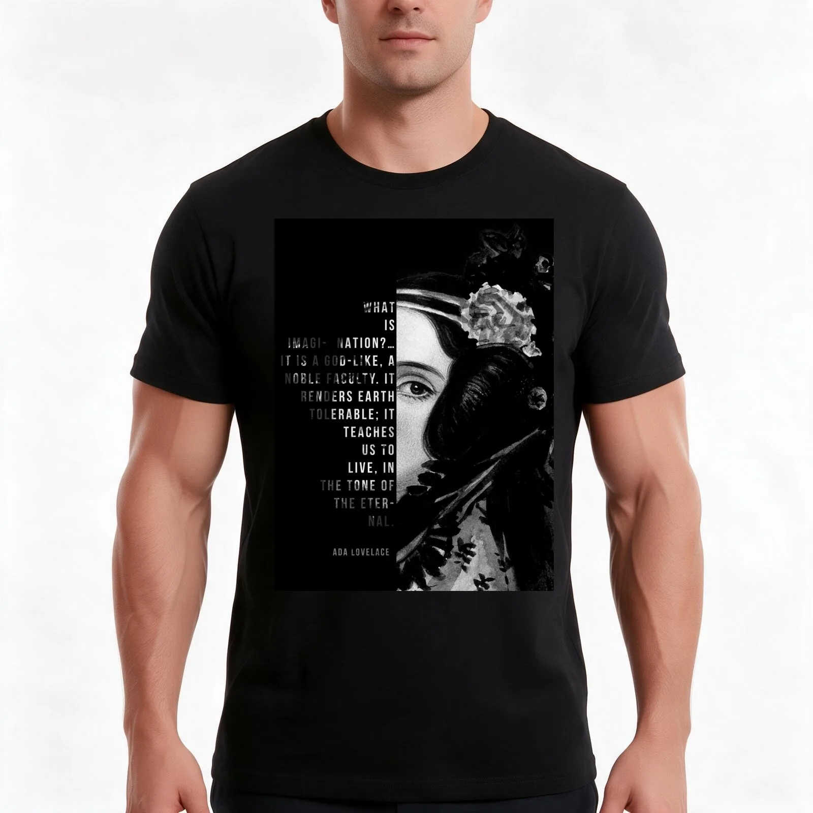 Ada Lovelace - Imagination T-Shirt, Summer Casual Cotton Tee, Oversized Streetwear Tops, Vintage Graphic Print, Unisex Men Women