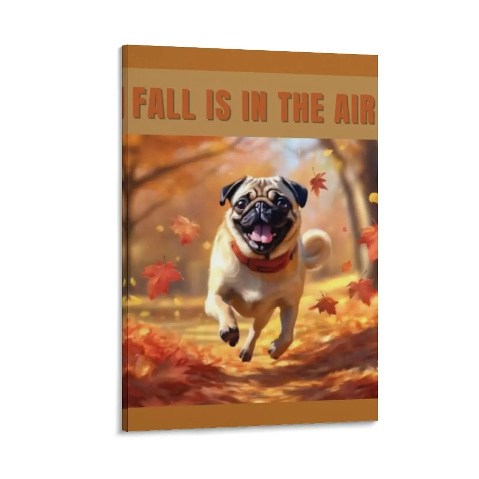 

Fawn Fall Pug - Fall is in the Air Canvas Painting office decoration decoration for the room Decorative picture bedrooms decor