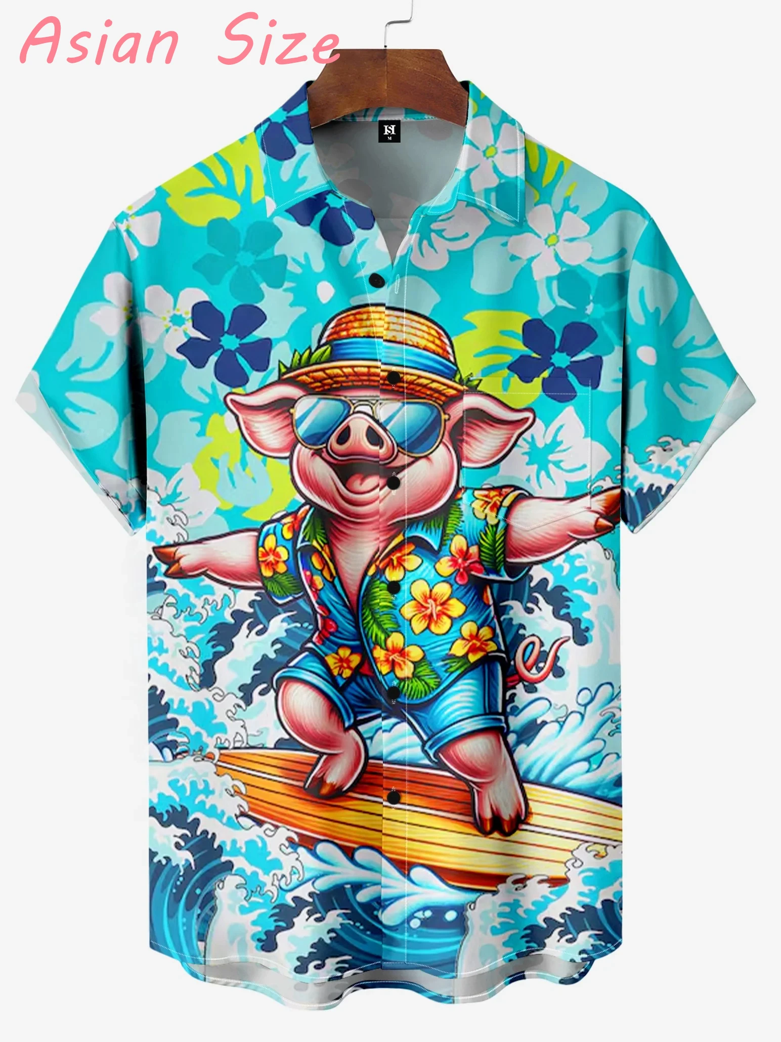 

The New Designs Animal Surfing 3D Print Trendy Cool Fashion Shirt Beach Party Hawaiian Shirts Short Sleeve Lapel Camisa Blouses