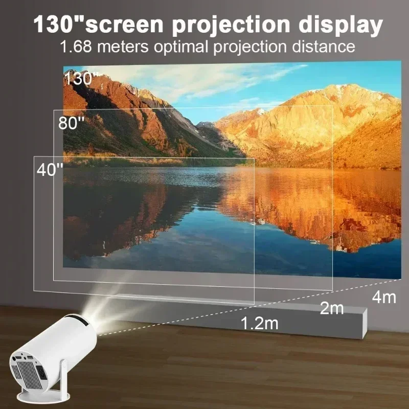 2025 Upgraded HY300PRO Mini Projector with WiFi& BT, Portable Projector 1080P/4K Support, Auto Keystone, Smart Android Proyector