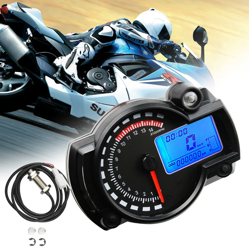 

Motorcycle Instrument Waterproof LCD Modified Instruments Motorcycles Code Meter Digital Odometer Speedometer Two-color Modified