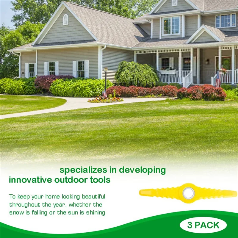 مجموعة شفرات بديلة ABJY-SB601RB مكونة من 3 قطع - لشفرة حادة Sun Joe SB600E، قطع غيار Weed Wacker Sharperblade