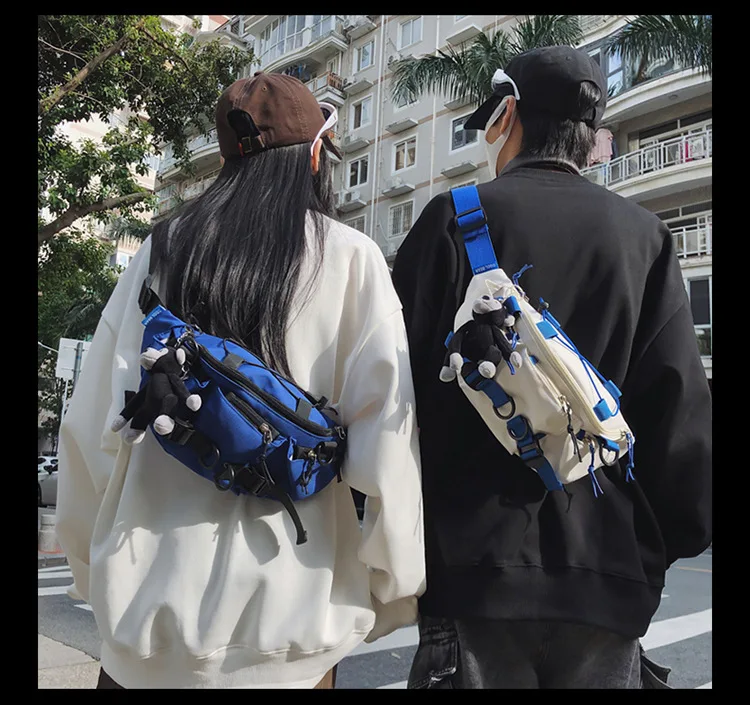 2025 Techwear Style Punk Hip Hop Single Shoulder Crossbody Bag Men Women Street Vintage Chest Bags Casual Sport Fanny Pack Сумка