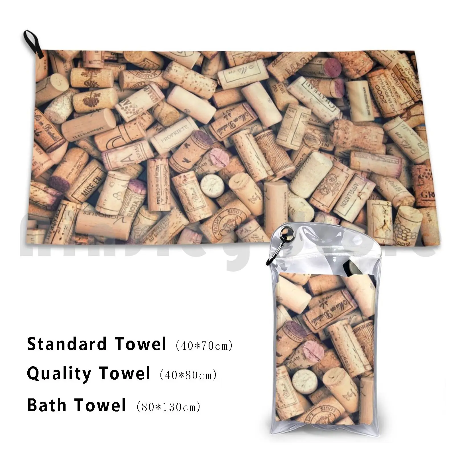 Wine Corks Custom Towel Bath Towel Wine Corks Collection Kitchen Cellar Stack Pile Many Background French