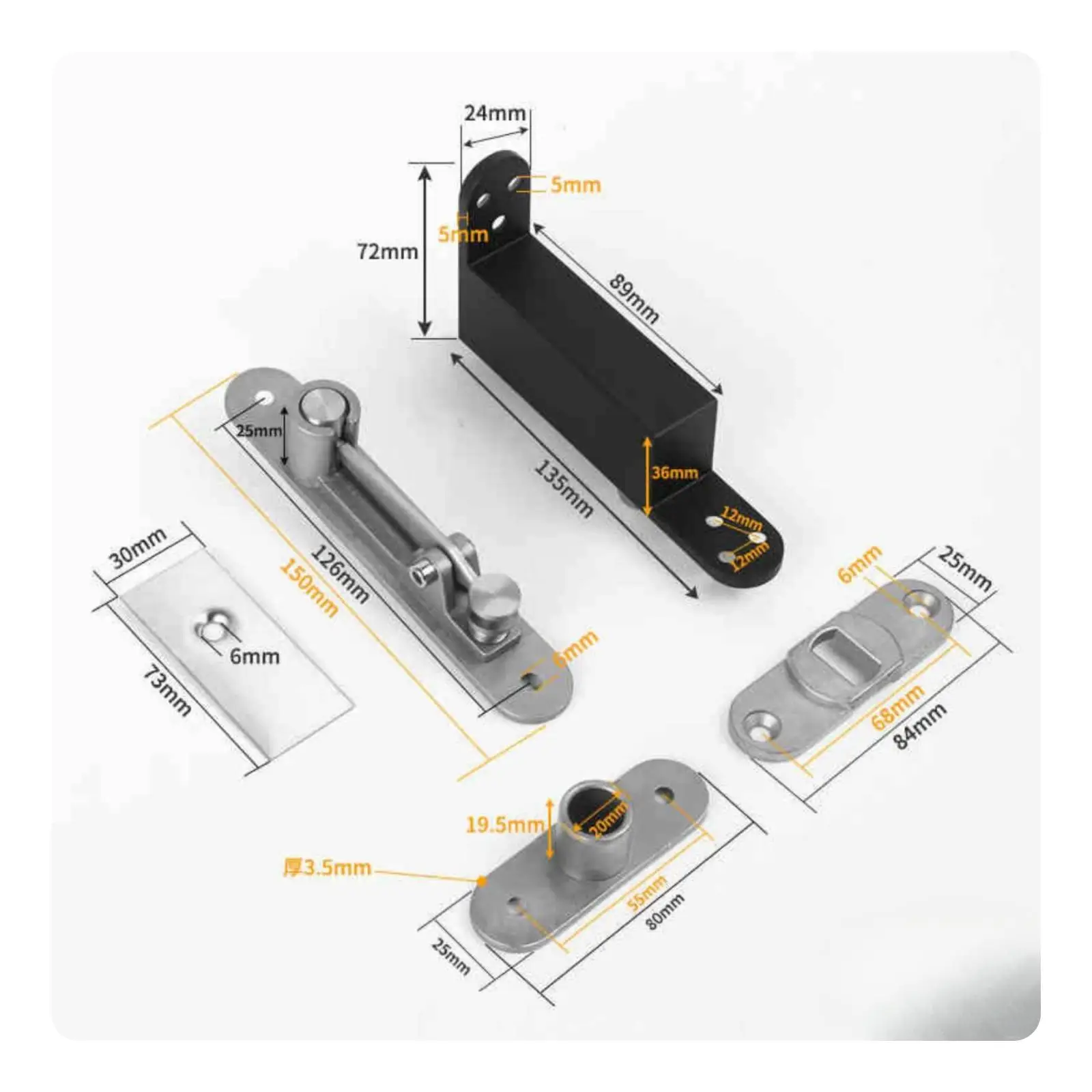 Concealed Hinge Stainless Steel Invisible Door Hardware for Wood Doors 60kg Capacity Smooth Rotation Quiet Automatic Closure