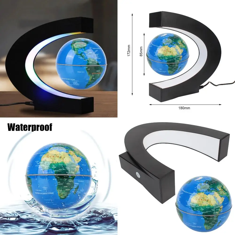

Floating Levitation Globe LED World Map Electronic Antigravity Lamp Novelty Ball Light Home Decoration Birthday Gifts Black cat