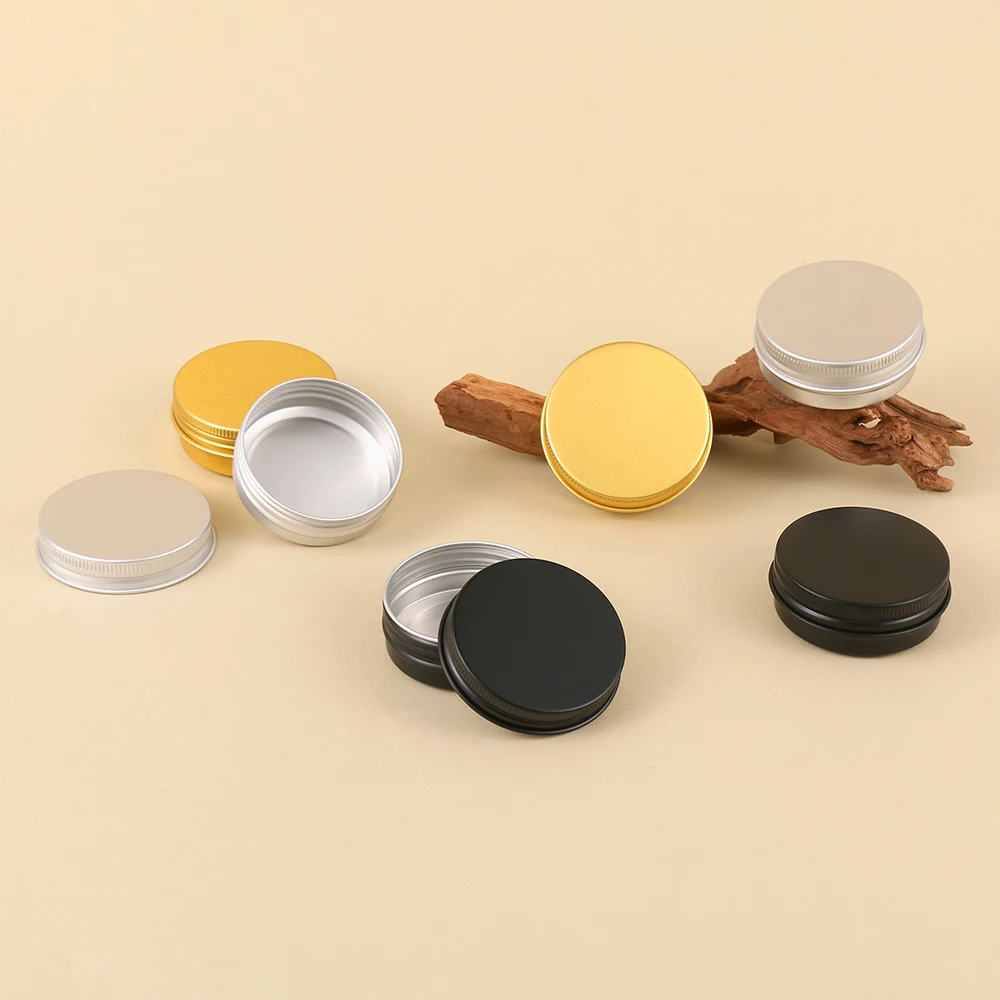 10pcs 30ml Aluminum Cans, Empty Aluminum Screw Lid Round Tin Container Bottles, for Lip Balm, Eye Shadow, Creams