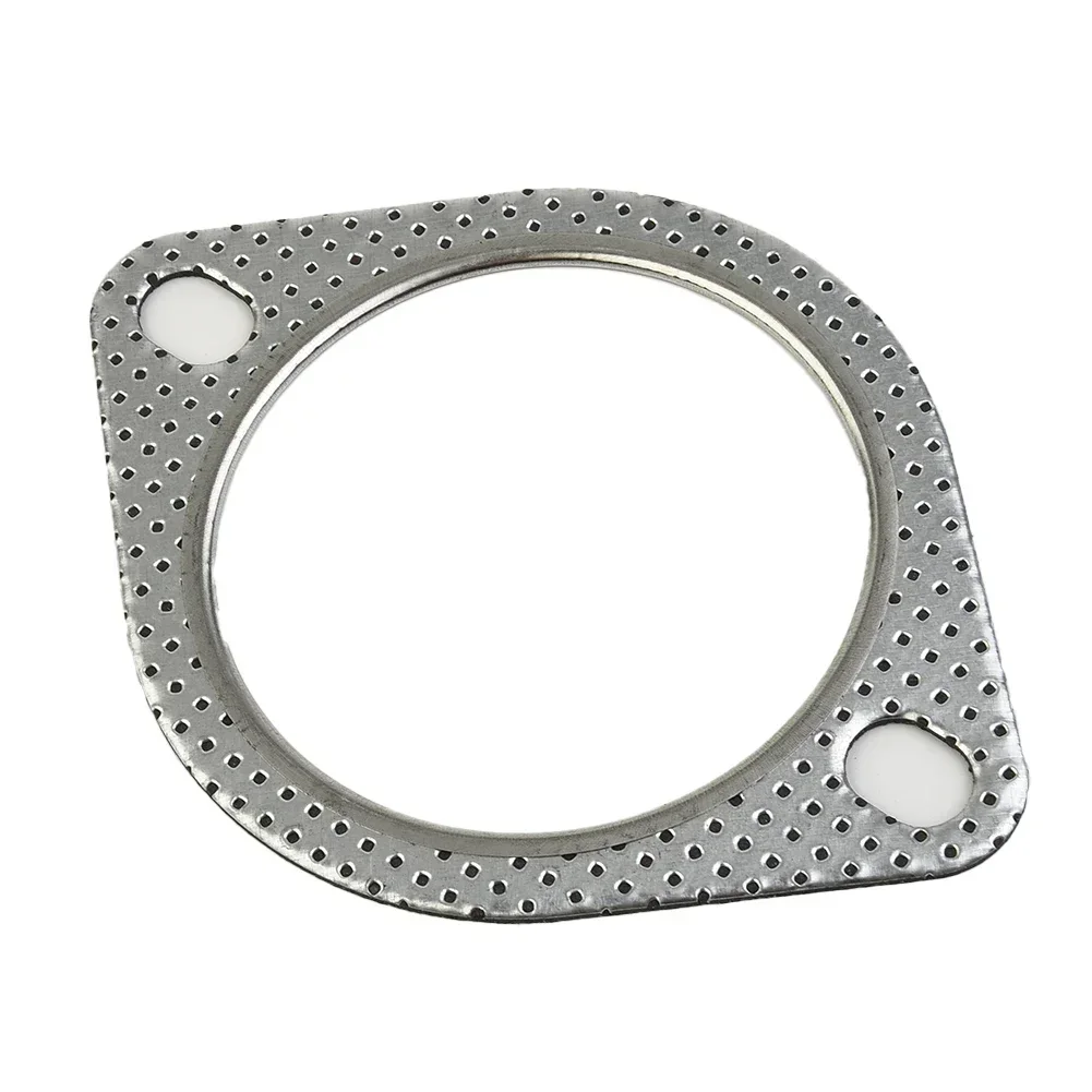 

2Pcs 76mm Car Exhaust Downpipe Gasket Flange Gasket Sliver 2 Bolt 3" Inch Downpipe Metal Multi Layer Reinforced Gasket