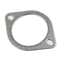 2Pcs 76mm Car Exhaust Downpipe Gasket Flange Gasket Sliver 2 Bolt 3