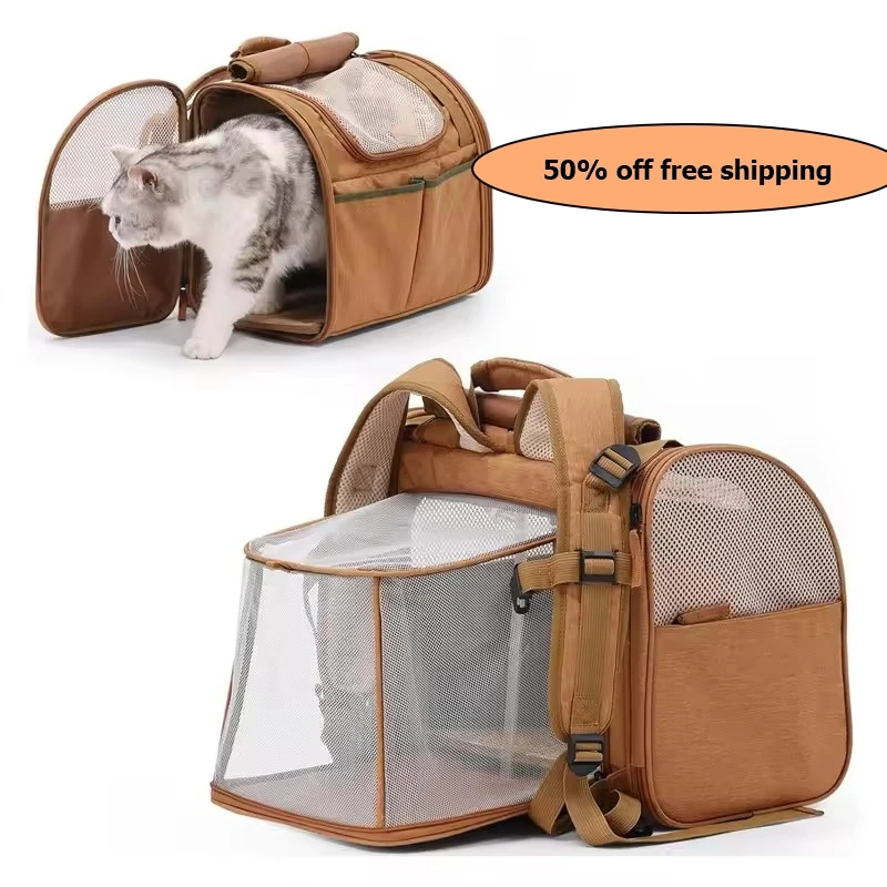 

Товары для домашних животных, сумка для кошек, расширяемая, дышащая, удобная для выхода, большое пространство, рюкзак для маленьких собак, большая пустая кабина.