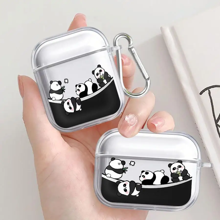 Creative Cartoon Panda Clear Earphone Cases Cover Case For Airpods 2 Pro3 1 3 Pro 4 Pro2