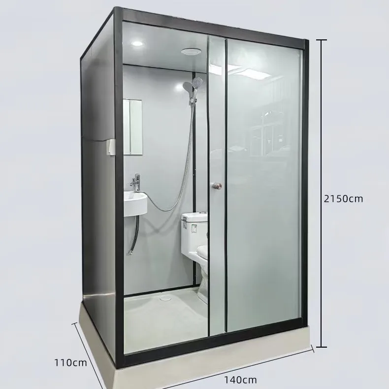 

Интегрированная душевая кабина с разделением на сухую и влажную зоны, мобильная водонепроницаемая душевая кабина 1,1 * 1,4 м для ванной комнаты/туалета