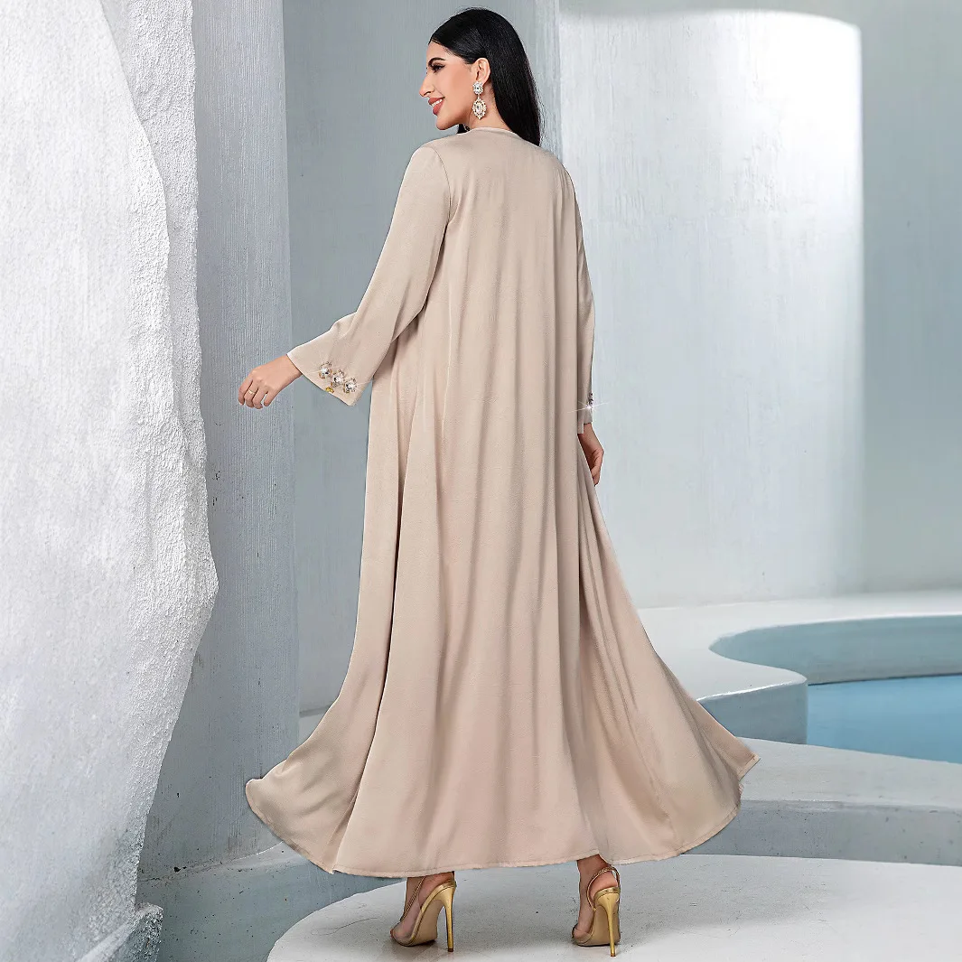 Eid 2 Piece Set with Inner Dress Party Abaya Women Ramadan Cardigan Long Dress Suits Kaftan Vestidos Largos Robe Jalabiya Kebaya
