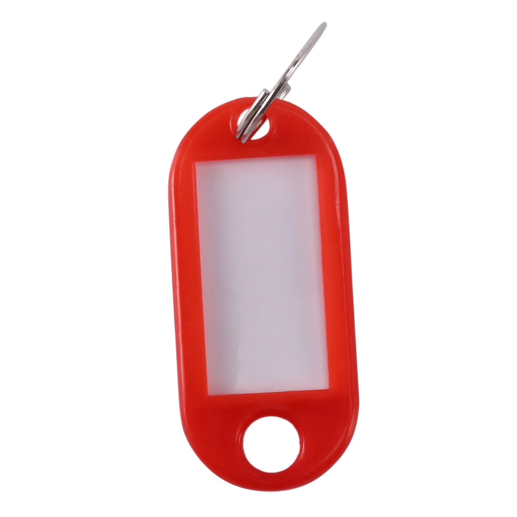 ABQR 20 قطعة من علامات ملصقات معرف المفاتيح المتنوعة، سلسلة مفاتيح بحلقة مفصلة (أحمر).