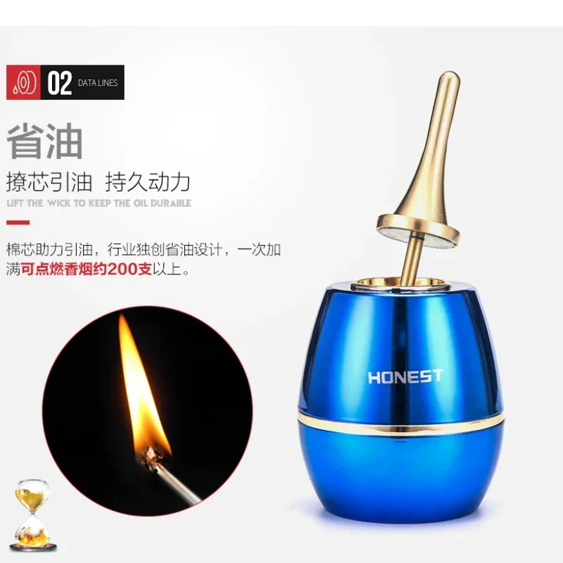 Luxury Business Desktop Kerosene Lighter Gasoline Cigarette Lighter USB Rechargeable Arc Pulse Igniter Dual-purpose Lighter