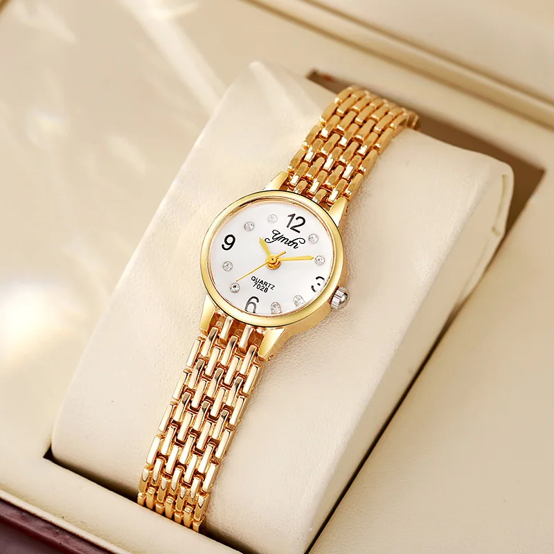 Fashion Women Brand Watch Luxury Gold Simplicity Digital Design Ladies Steel Strap Quartz Watchwrist Montre Femme Reloj Mujer