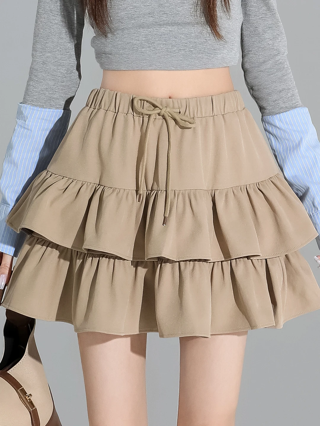 

Baker's Dozen Pleated Skirt Women's Spring Summer 2026 High Waist Anti-Light A-Line Flared Short Skirt Ladies' Fashion