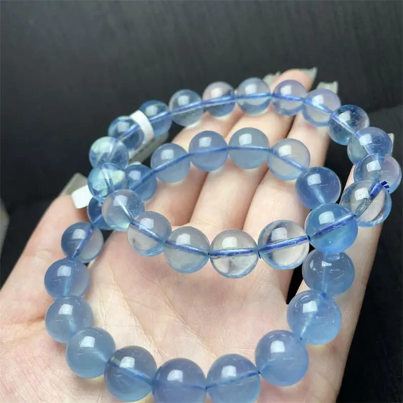20MM Natural Aquamarine Bead Bracelet Women Fashion Charm Crystal Healing Energy Gemstone Yoga Jewelry 1PCS