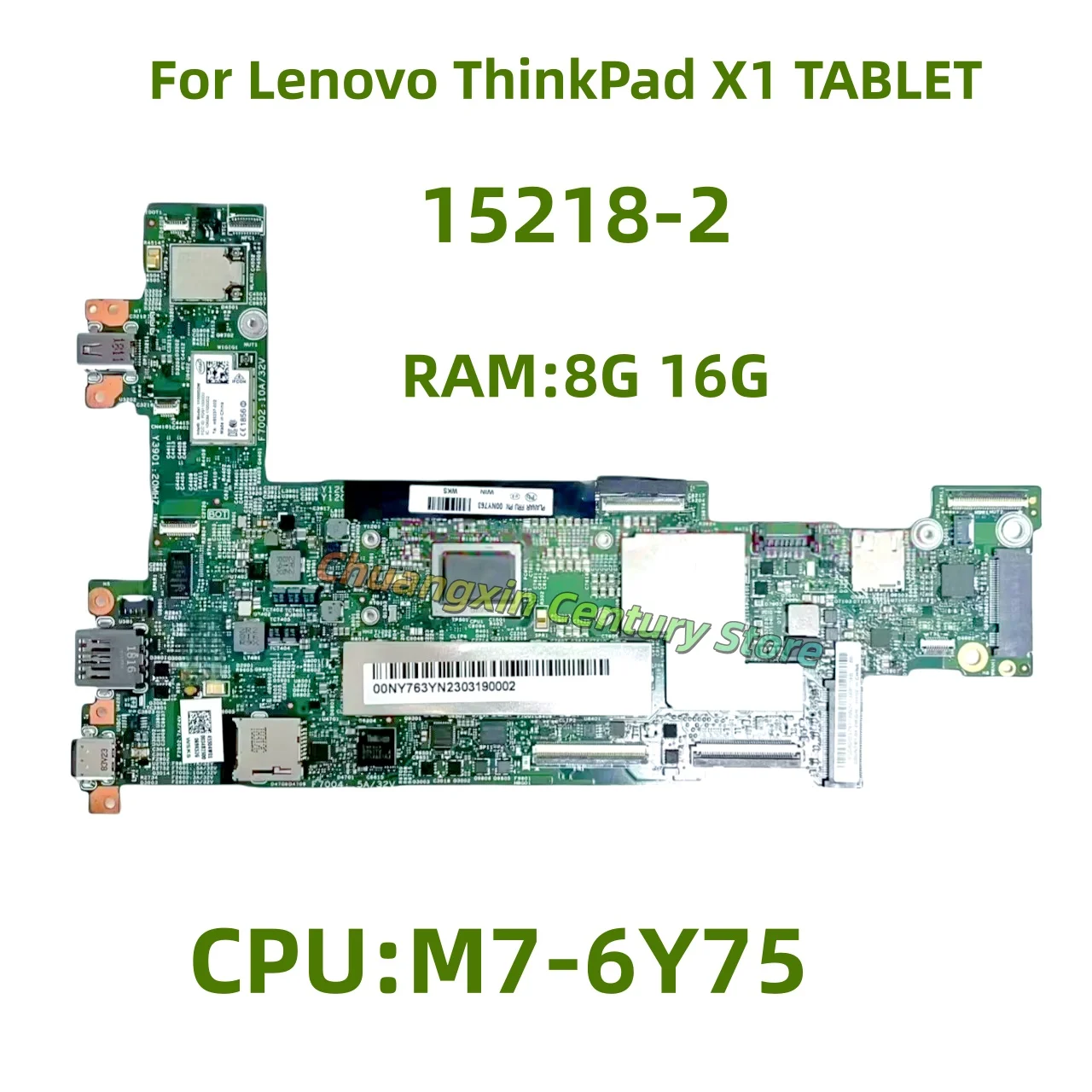 

15218-2 For Lenovo ThinkPad X1 TABLET laptop motherboard with M3 M5 M7 CPU 4G 8G 16G RAM 100% Tested Fully Work