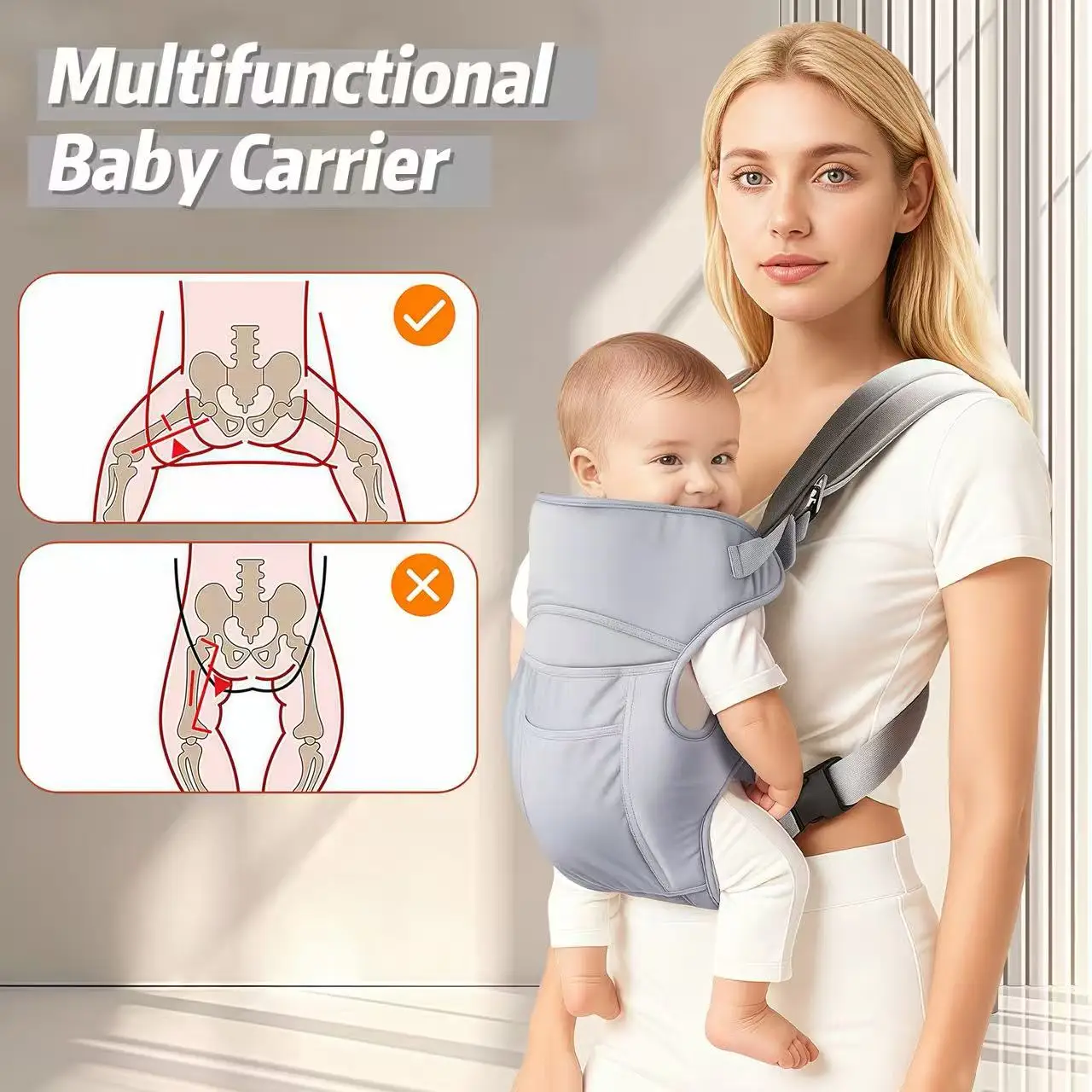 

1 шт., многофункциональная детская переноска-хипсит, двойная переноска на плечи с различными способами ношения, из дышащего и комфортного полиэстера, подходит для дома и улицы, инструмент для экономии усилий родителей