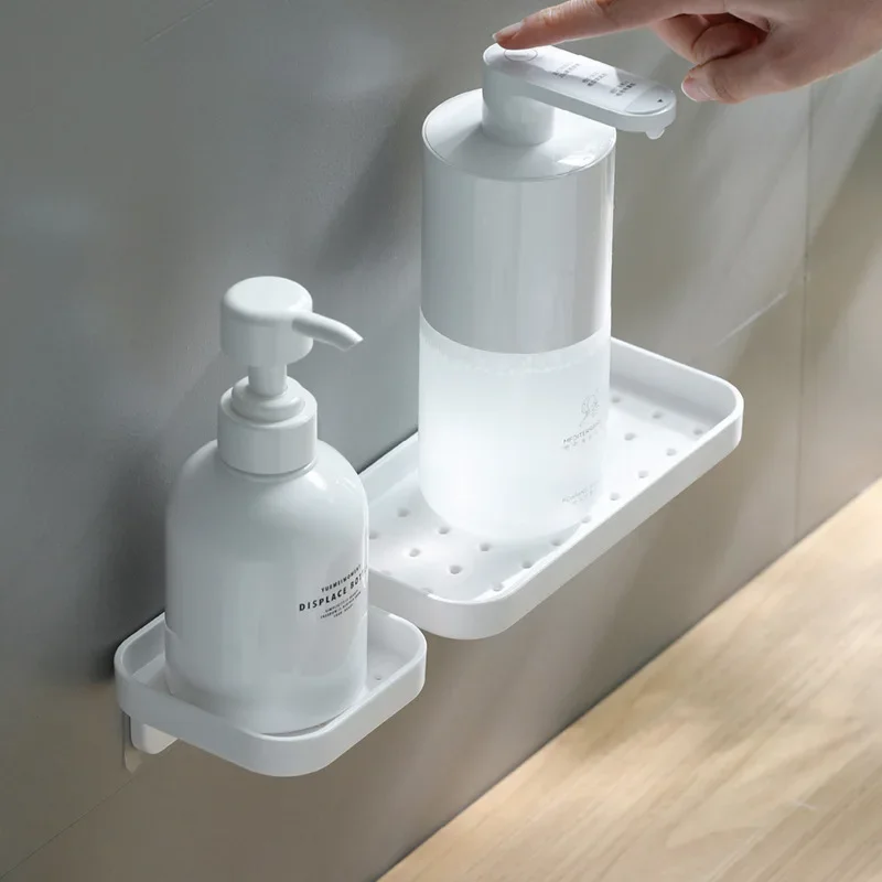 Bathroom Drainable Storage Rack Small White Bathroom Accessories Punch-free Wall-mounted Bathroom Shelf Wash Supplies Storage