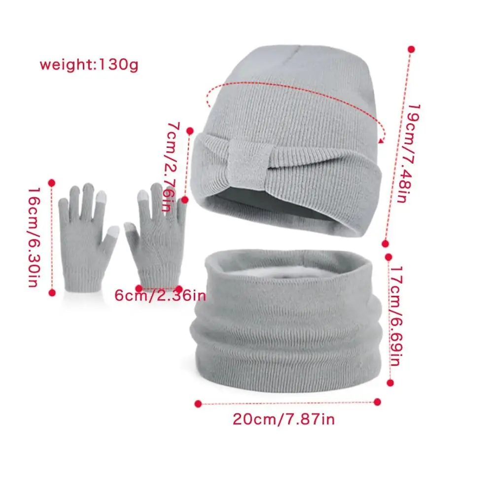 3 قطعة/المجموعة بلون محبوك قبعات للأطفال الدافئة رشاقته يندبروف الأطفال قبعة وشاح قفازات مجموعة محبوك Pompom الشتاء الاطفال قبعة صغيرة