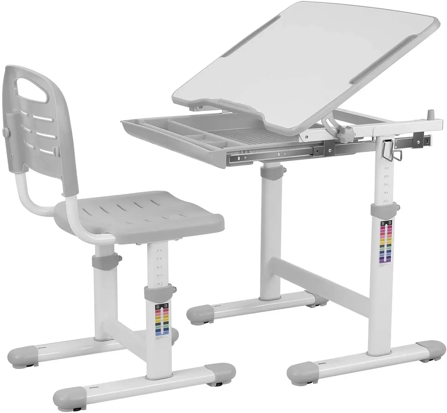 Biurko dla dzieci z szufladą na krzesło i stojakiem do czytania Dziecięce różowe dla dzieci Stół i krzesło do nauki w wieku 3-10 lat