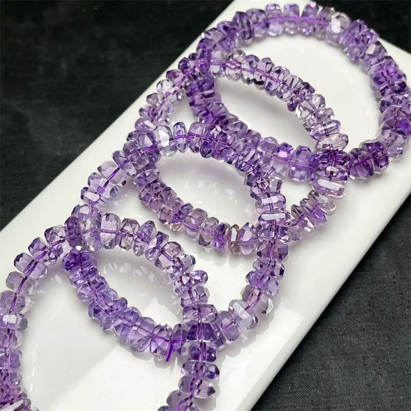 Natural Facet Amethyst Bracelet Crystal Healing Crystal Stone Fashion Gemstone Women Jewelry Gift 1pcs