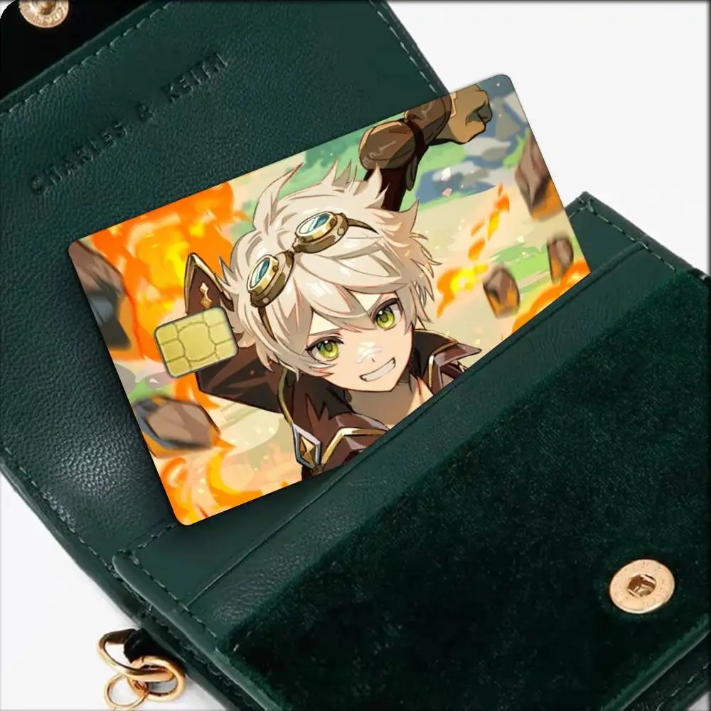 Bennett Genshin Impact  Waterproof Film Skin Cover Credit Card Stickers Debit Front Bank Bus Pass