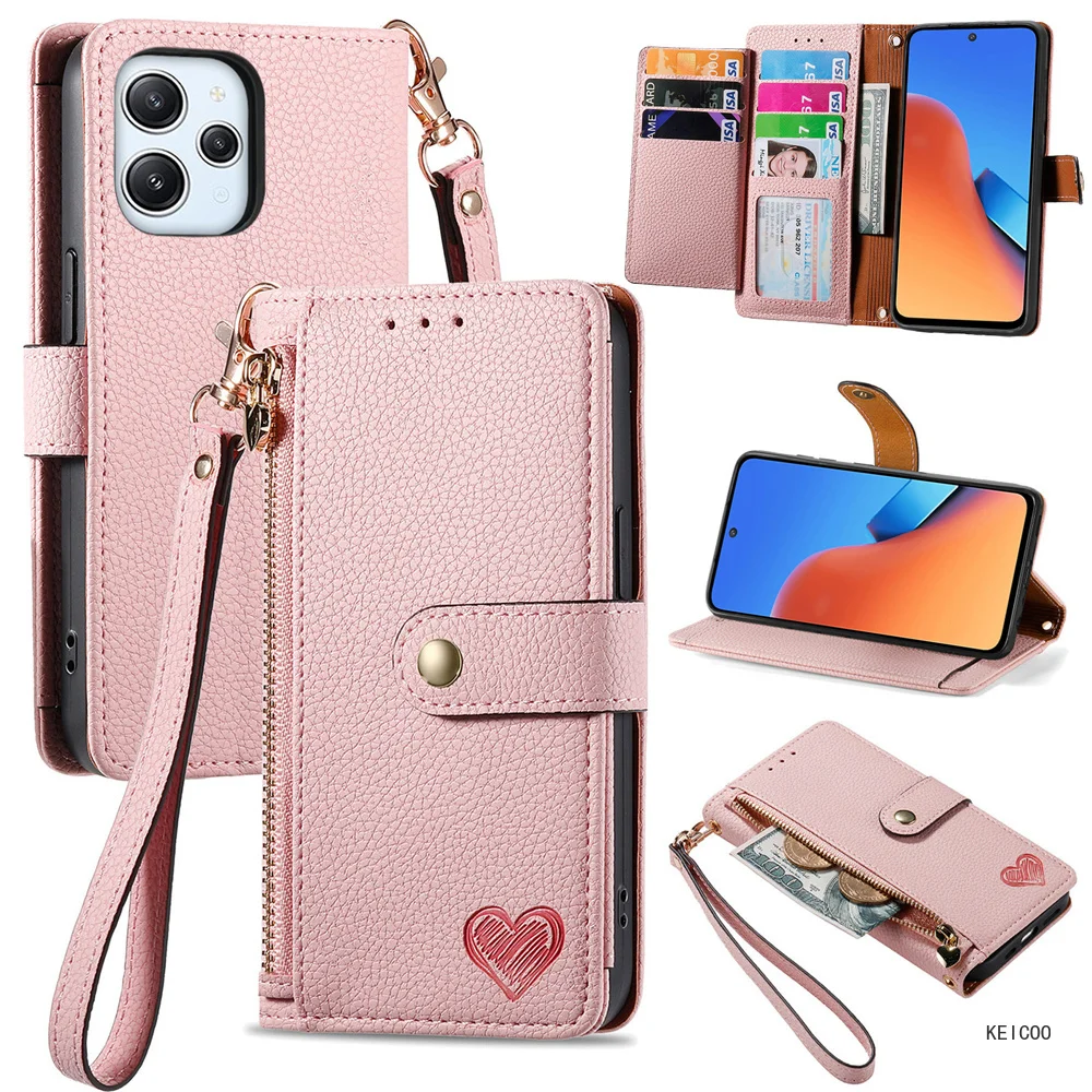 Protection Shell for Xiaomi Redmi A1 A2 12 K60 K60E Ultra Pro Phone Cover Anti Fingerprint Pluggable Card Wallet Clip Phone Case